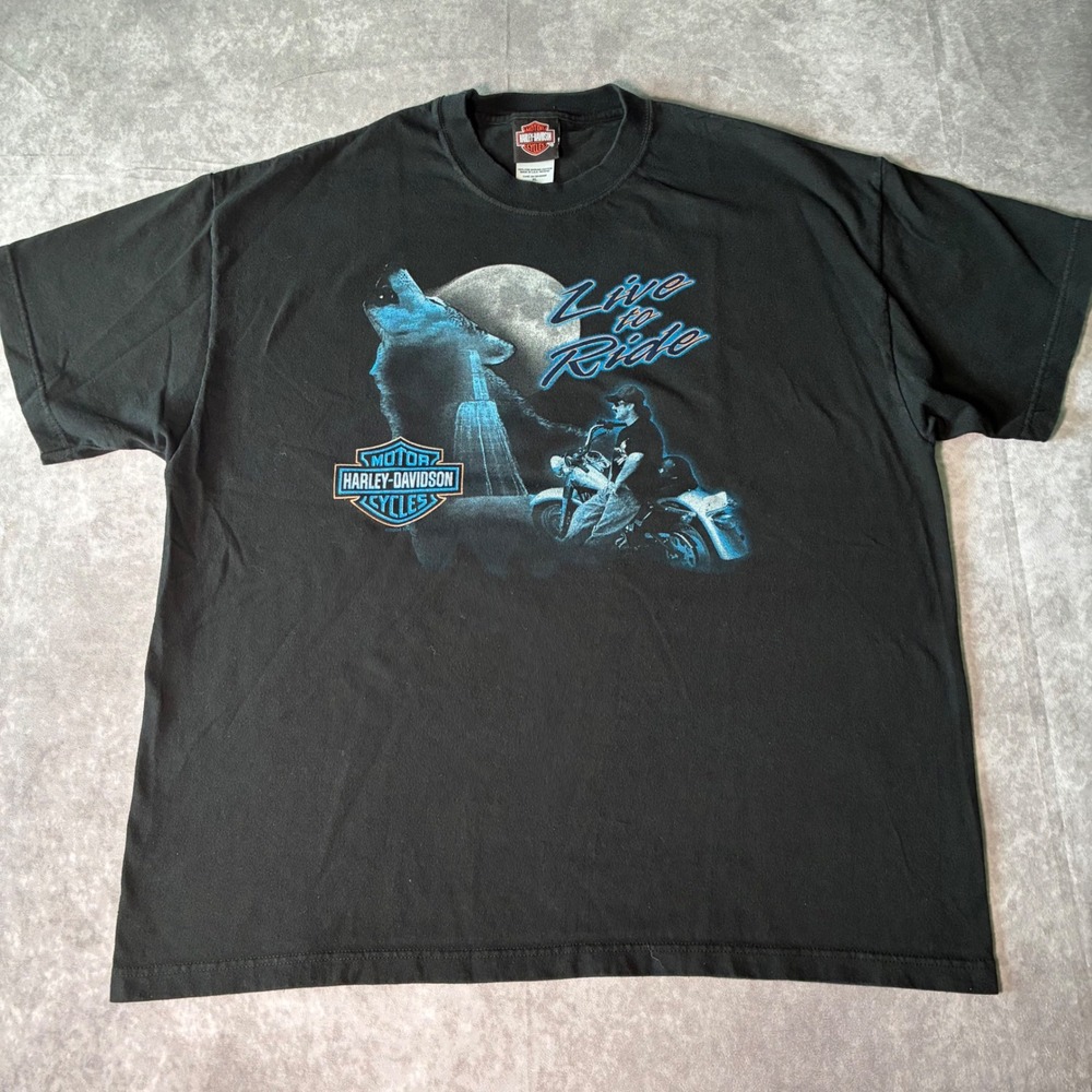 Vintage Harley-Davidson Atlanta Georgia Wolf Live to Ride Graphic T-Shirt XL